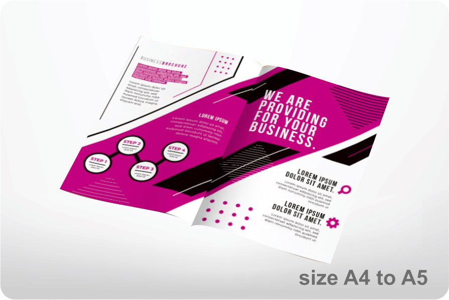 Brochure Size A4 Folding to A5, Glossy paper 135gsm
