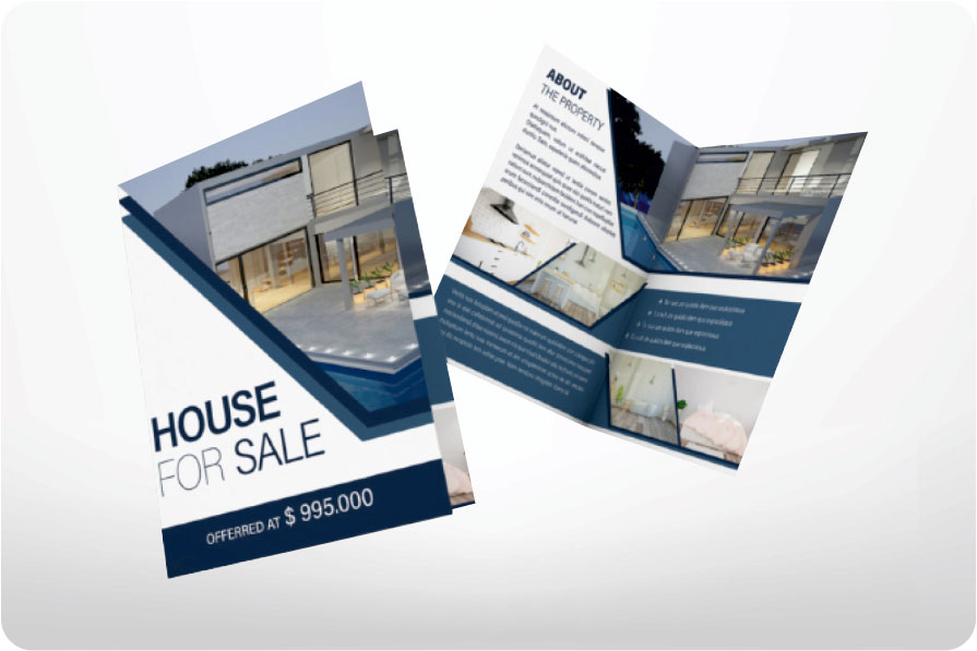 Brochure or Menu (Matt Laminated 250gsm) with Folding A4 to A5