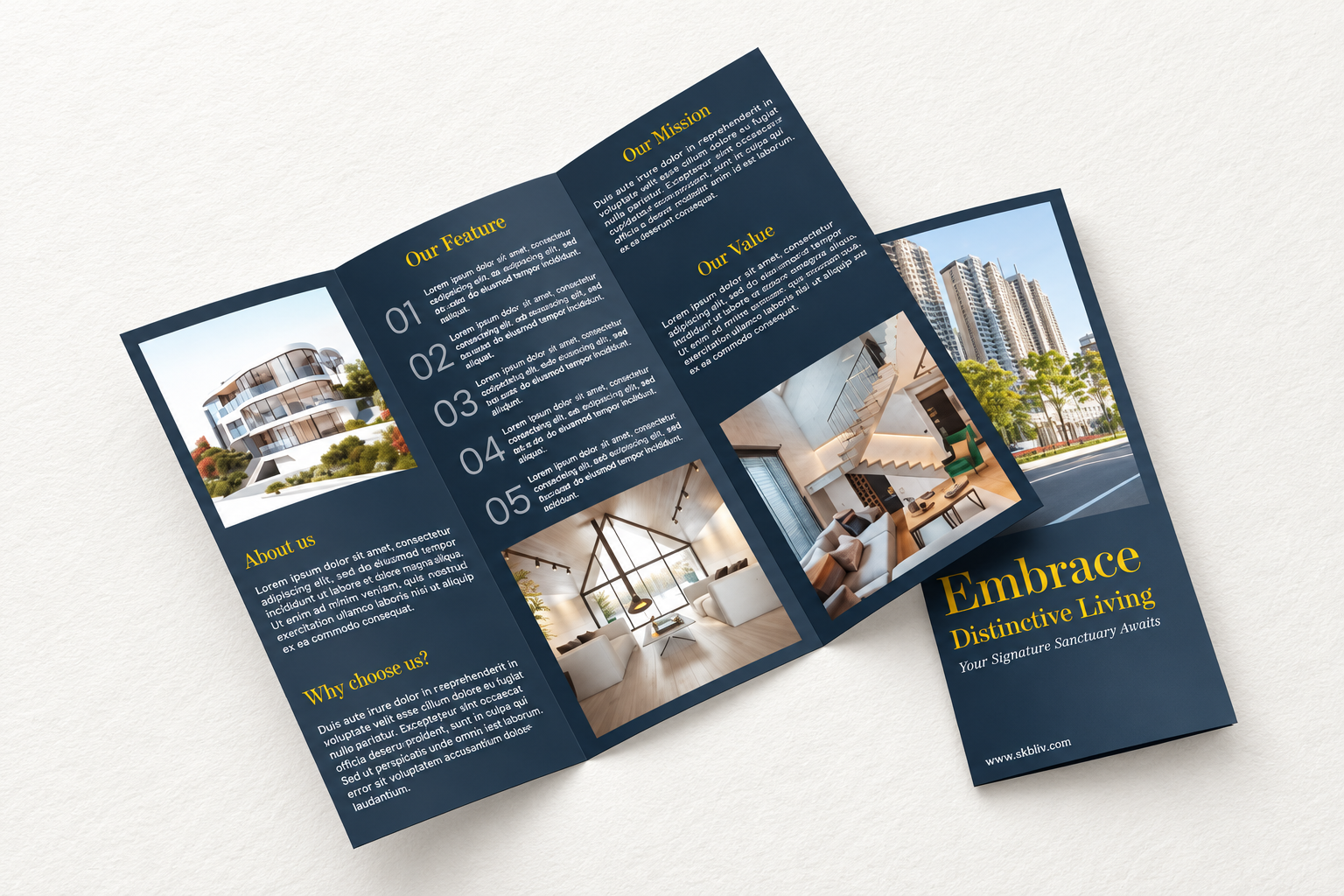 Brochure, size A4 (Art paper 170 gsm), with folding.