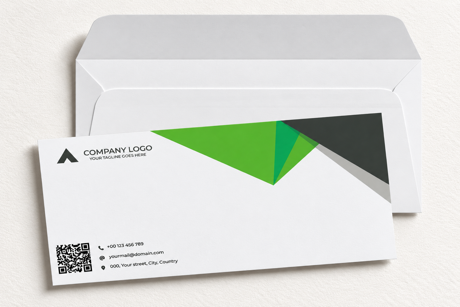 Envelope, size DL  (11 cm x 22 cm), wood free, 80 gsm.